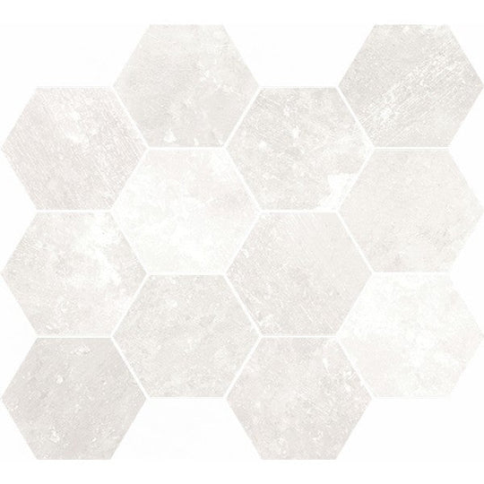 Happy Floors Salt Stone 12" x 14" Hexagon Mosaic