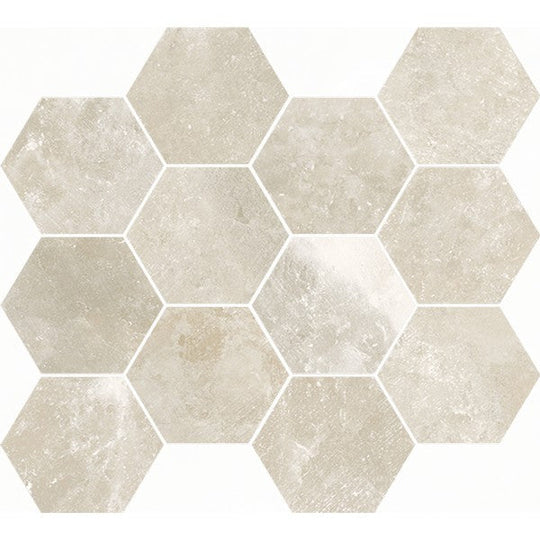 Happy Floors Salt Stone 12" x 14" Hexagon Mosaic