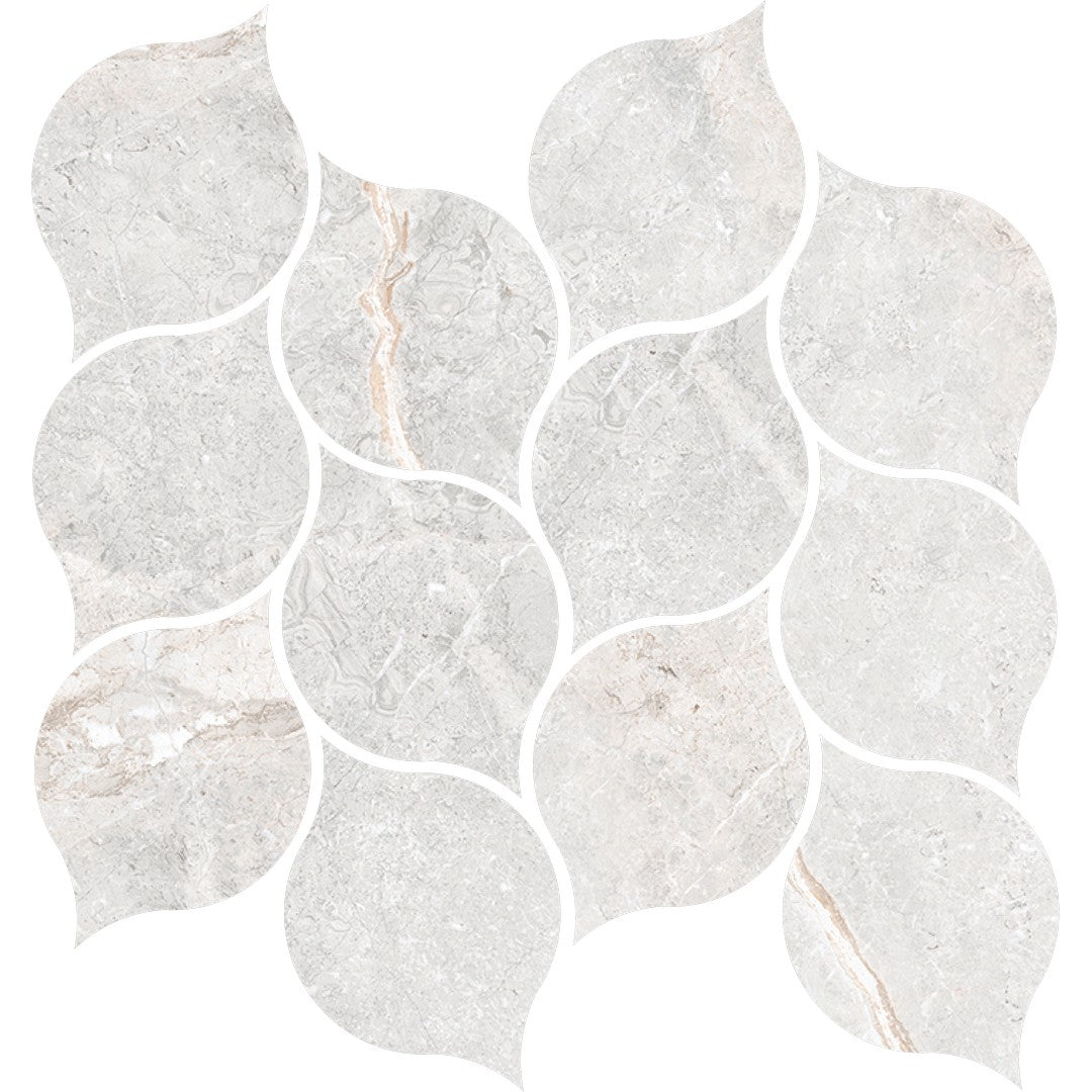 Happy Floors 11" x 13" Toscana Rectified Matte Leaf Porcelain Mosaic