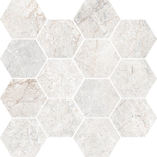 Happy Floors 10" x 14" Toscana Rectified Matte Hexagon Porcelain Mosaic