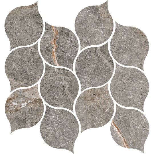 Happy Floors 11" x 13" Toscana Rectified Matte Leaf Porcelain Mosaic