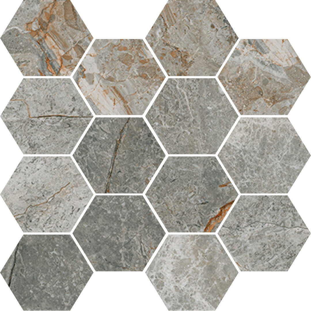 Happy Floors 10" x 14" Toscana Rectified Matte Hexagon Porcelain Mosaic