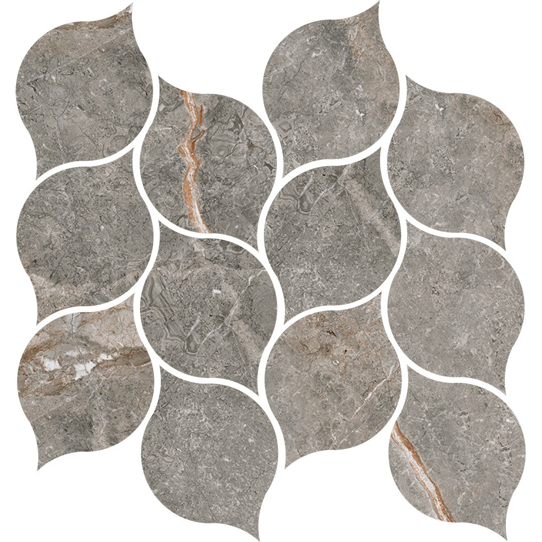 Happy Floors 11" x 13" Toscana Rectified Matte Leaf Porcelain Mosaic