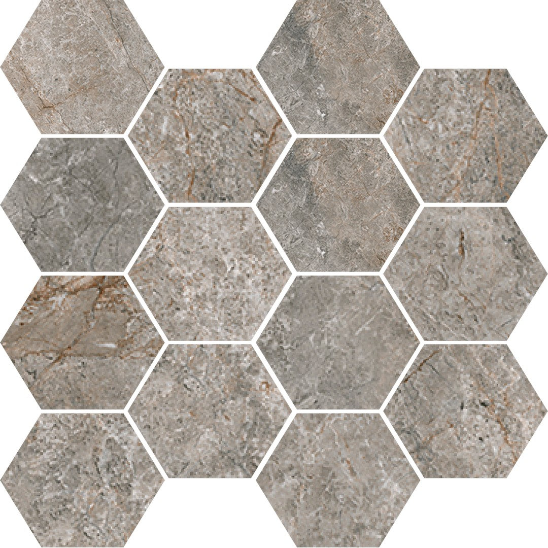 Happy Floors 10" x 14" Toscana Rectified Matte Hexagon Porcelain Mosaic
