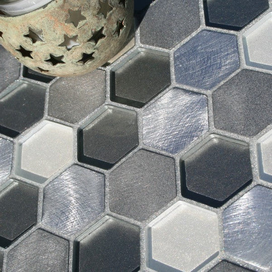 Maniscalco-Victoria-Metals-10-x-11.5-Aluminum-&-Glass-1.2x1.5-Mini-Hexy-Mosaic-Mt.-Stirling-Blend