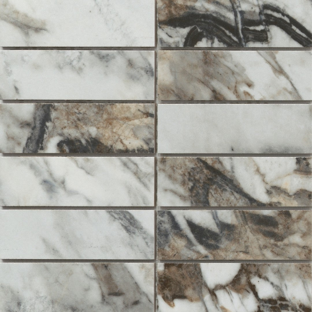 Emser 12" x 12" Parkview Polished 2x6" Stacked Porcelain Mosaic