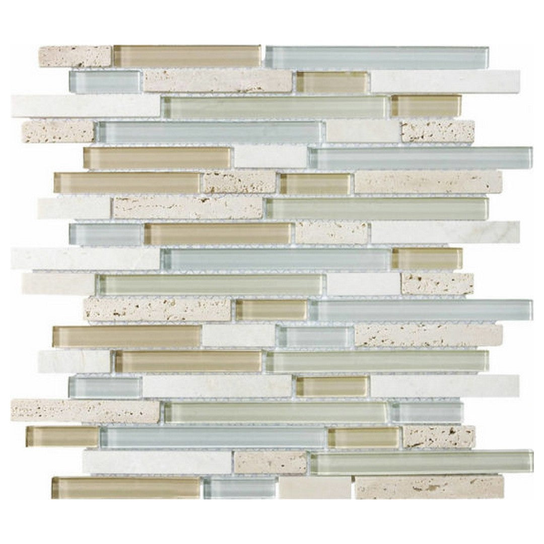 Qualis Ceramica 12" x 12" Bliss Glossy Glass Linear Mosaic