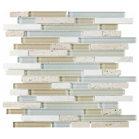 Qualis Ceramica 12" x 12" Bliss Glossy Glass Linear Mosaic