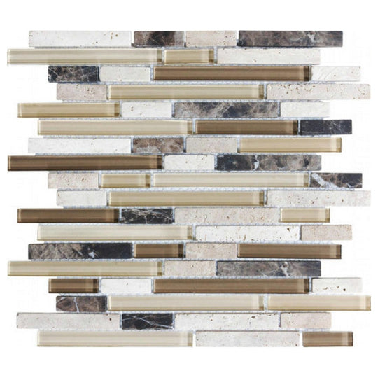 Qualis Ceramica 12" x 12" Bliss Glossy Glass Linear Mosaic