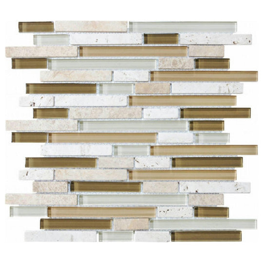 Qualis Ceramica 12" x 12" Bliss Glossy Glass Linear Mosaic