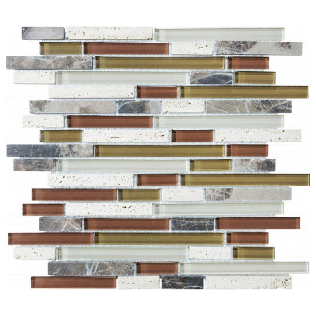 Qualis Ceramica 12" x 12" Bliss Glossy Glass Linear Mosaic