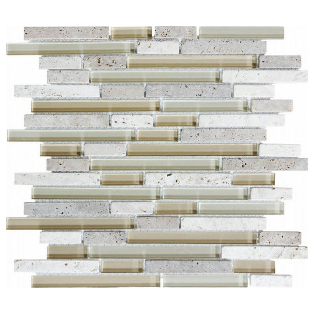 Qualis Ceramica 12" x 12" Bliss Glossy Glass Linear Mosaic