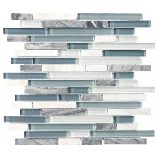 Qualis Ceramica 12" x 12" Bliss Glossy Glass Linear Mosaic