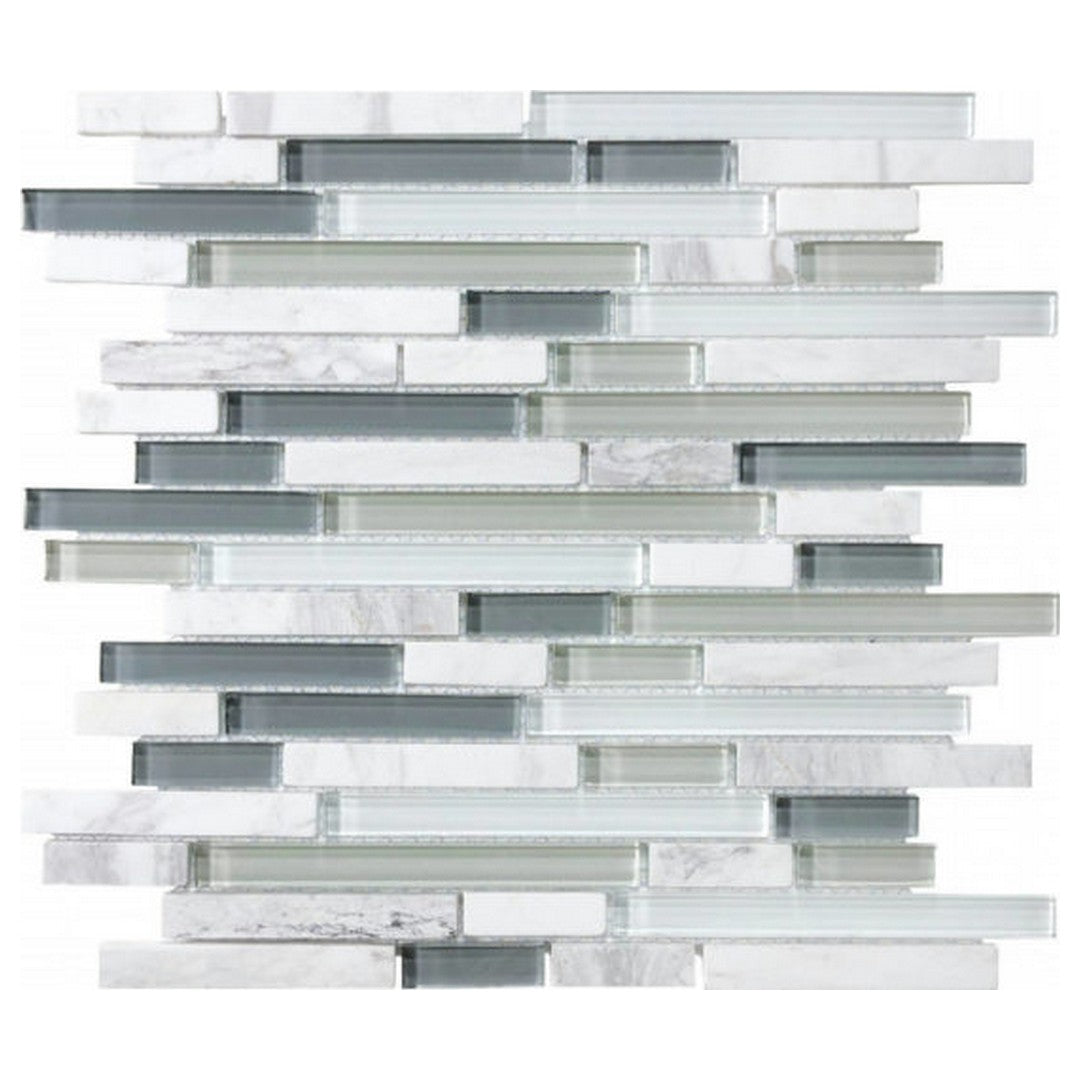 Qualis Ceramica 12" x 12" Bliss Glossy Glass Linear Mosaic