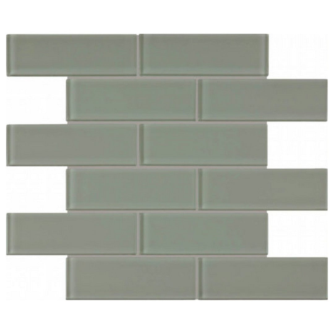 Qualis Ceramica 12" x 12" Bliss Element Glossy Glass 2X6" Mosaic
