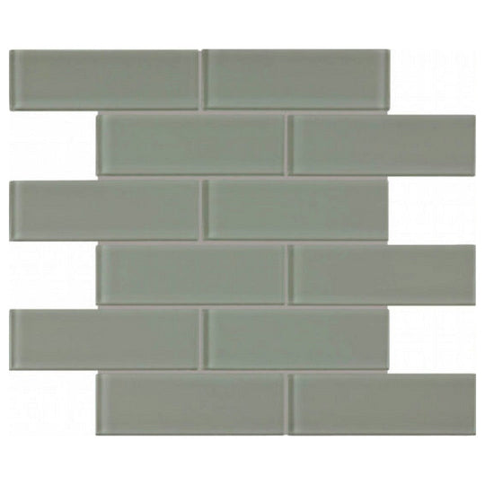 Qualis Ceramica 12" x 12" Bliss Element Glossy Glass 2X6" Mosaic