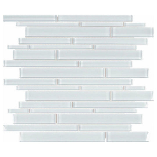 Qualis Ceramica 12" x 12" Bliss Element Glossy Glass Random Strip Mosaic