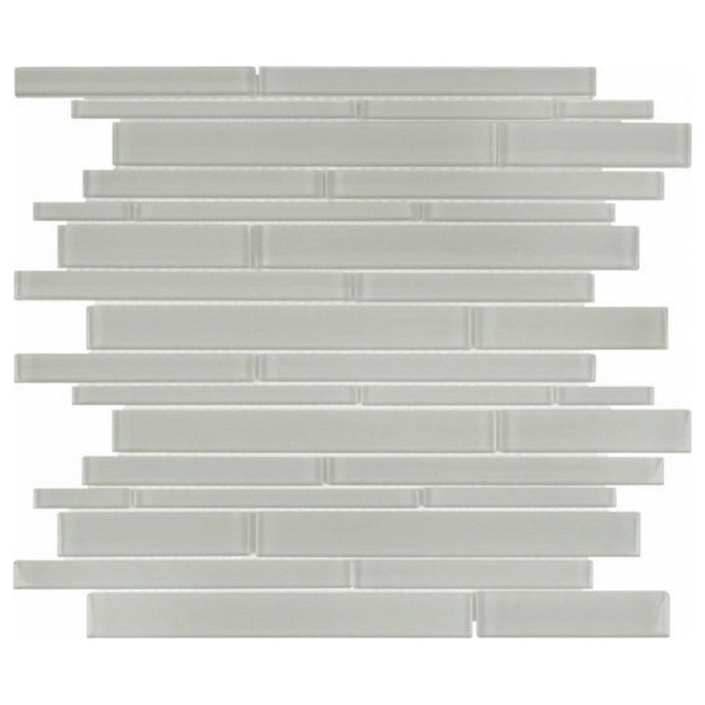 Qualis Ceramica 12" x 12" Bliss Element Glossy Glass Random Strip Mosaic