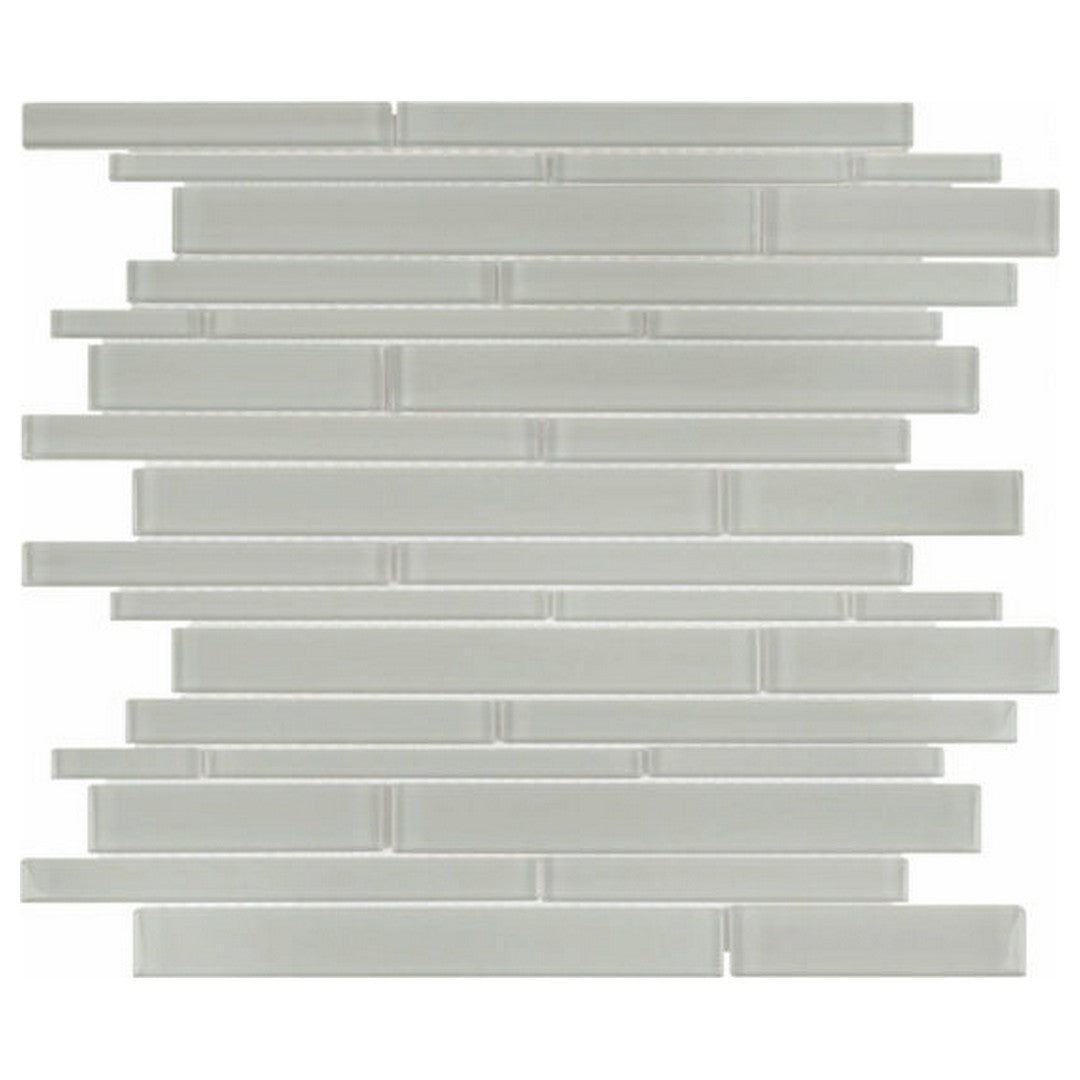 Qualis Ceramica 12" x 12" Bliss Element Glossy Glass Random Strip Mosaic