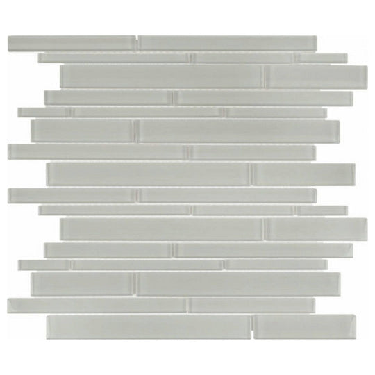 Qualis Ceramica 12" x 12" Bliss Element Glossy Glass Random Strip Mosaic