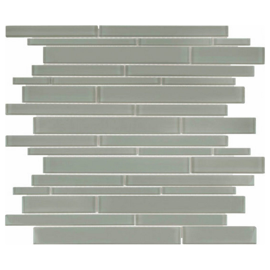 Qualis Ceramica 12" x 12" Bliss Element Glossy Glass Random Strip Mosaic