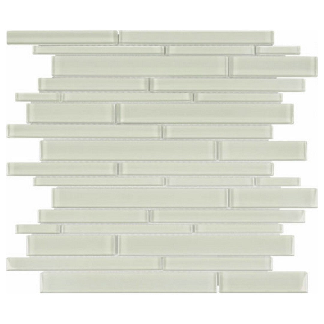 Qualis Ceramica 12" x 12" Bliss Element Glossy Glass Random Strip Mosaic