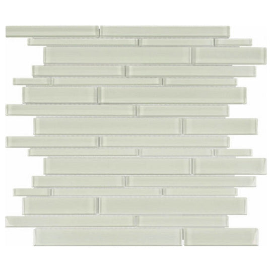 Qualis Ceramica 12" x 12" Bliss Element Glossy Glass Random Strip Mosaic