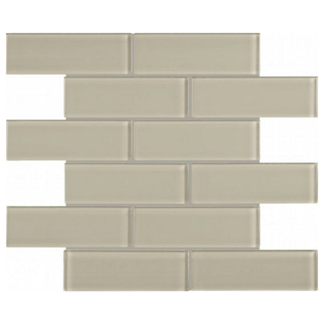 Qualis Ceramica 12" x 12" Bliss Element Glossy Glass 2X6" Mosaic