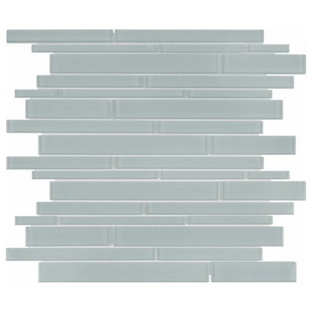 Qualis Ceramica 12" x 12" Bliss Element Glossy Glass Random Strip Mosaic