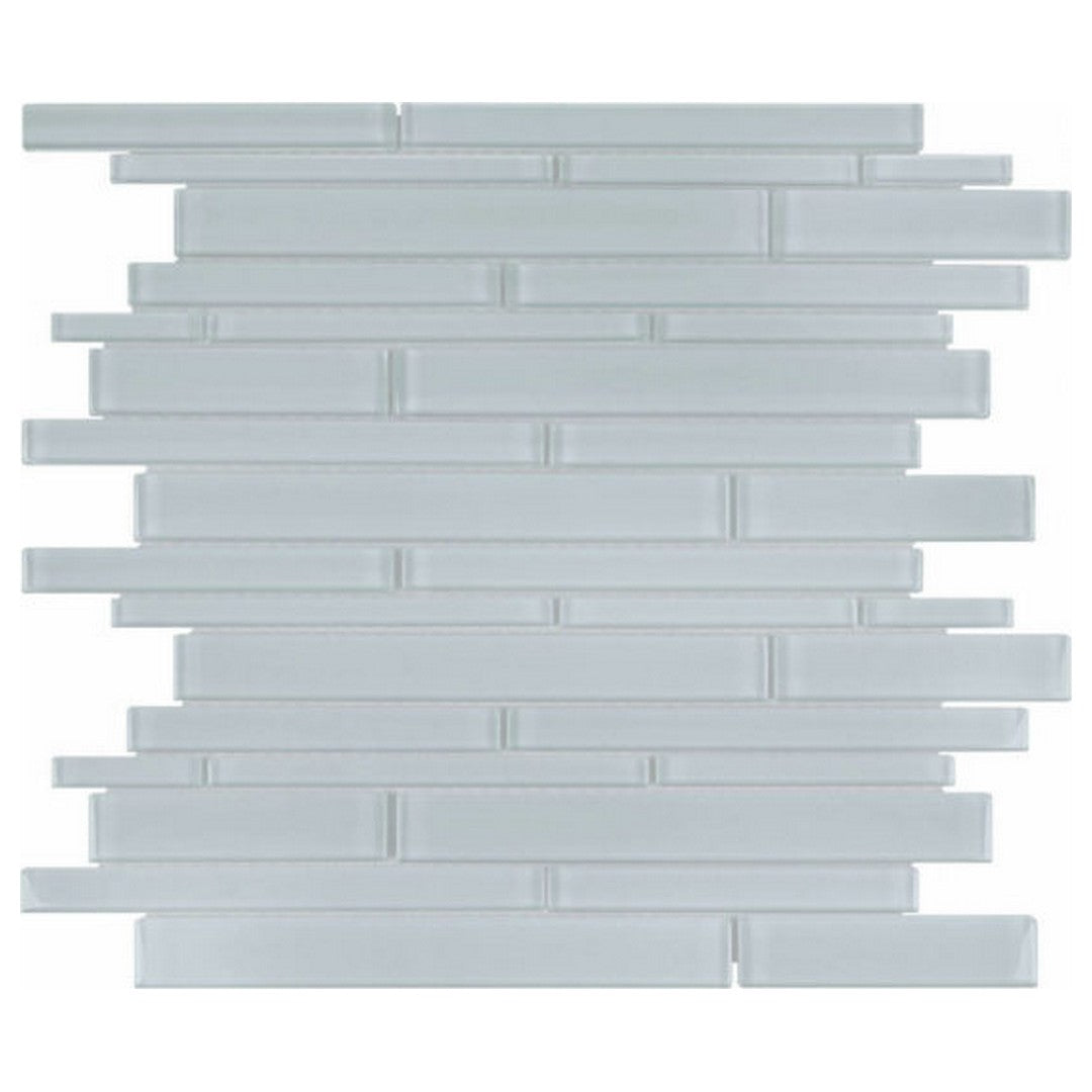 Qualis Ceramica 12" x 12" Bliss Element Glossy Glass Random Strip Mosaic