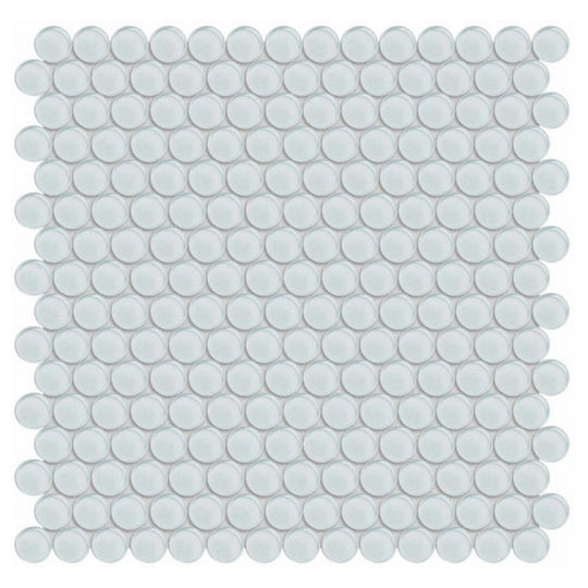 Qualis Ceramica 11.73" x 11.73" Bliss Element Glossy Glass Penny Round Mosaic