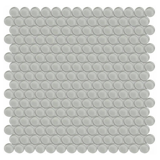 Qualis Ceramica 11.73" x 11.73" Bliss Element Glossy Glass Penny Round Mosaic