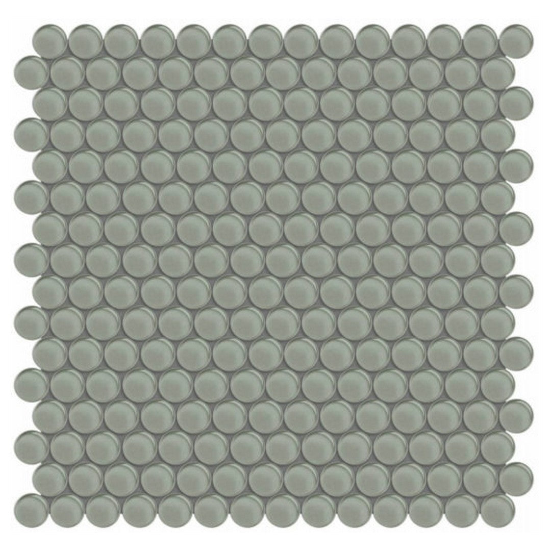 Qualis Ceramica 11.73" x 11.73" Bliss Element Glossy Glass Penny Round Mosaic