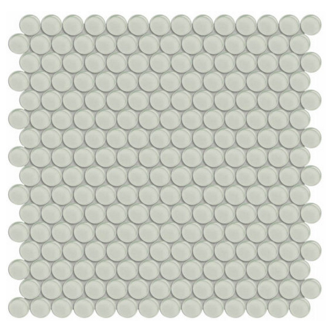 Qualis Ceramica 11.73" x 11.73" Bliss Element Glossy Glass Penny Round Mosaic