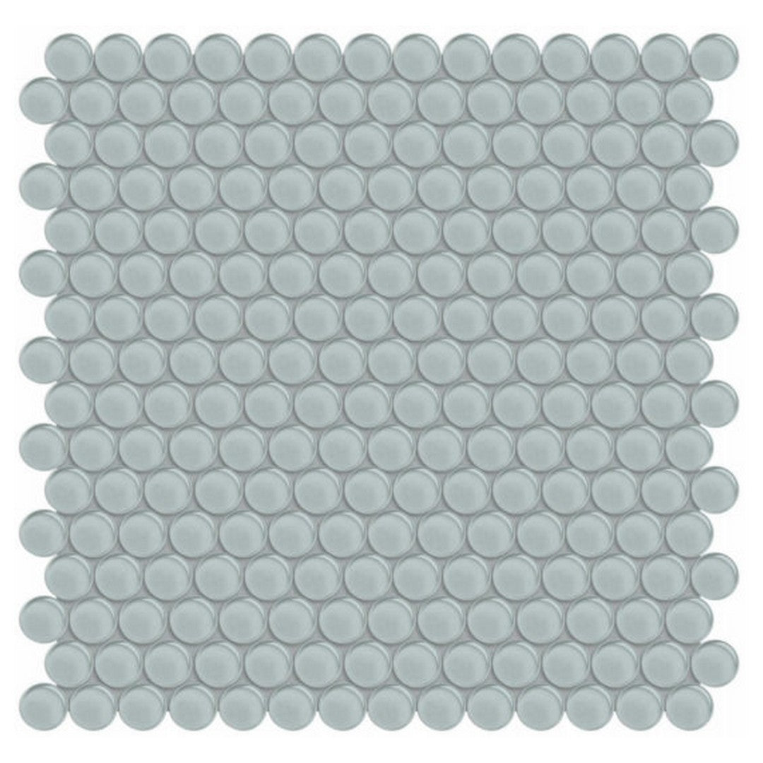 Qualis Ceramica 11.73" x 11.73" Bliss Element Glossy Glass Penny Round Mosaic