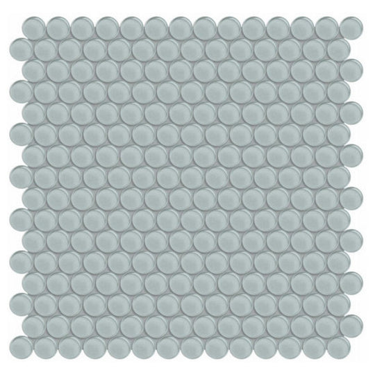 Qualis Ceramica 11.73" x 11.73" Bliss Element Glossy Glass Penny Round Mosaic