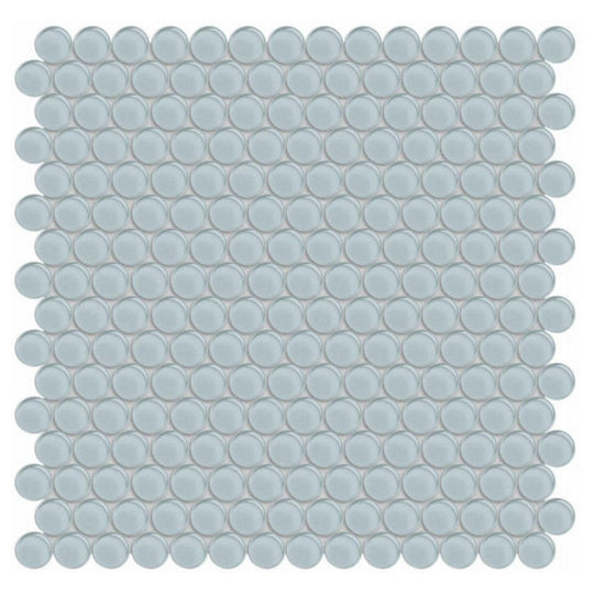 Qualis Ceramica 11.73" x 11.73" Bliss Element Glossy Glass Penny Round Mosaic