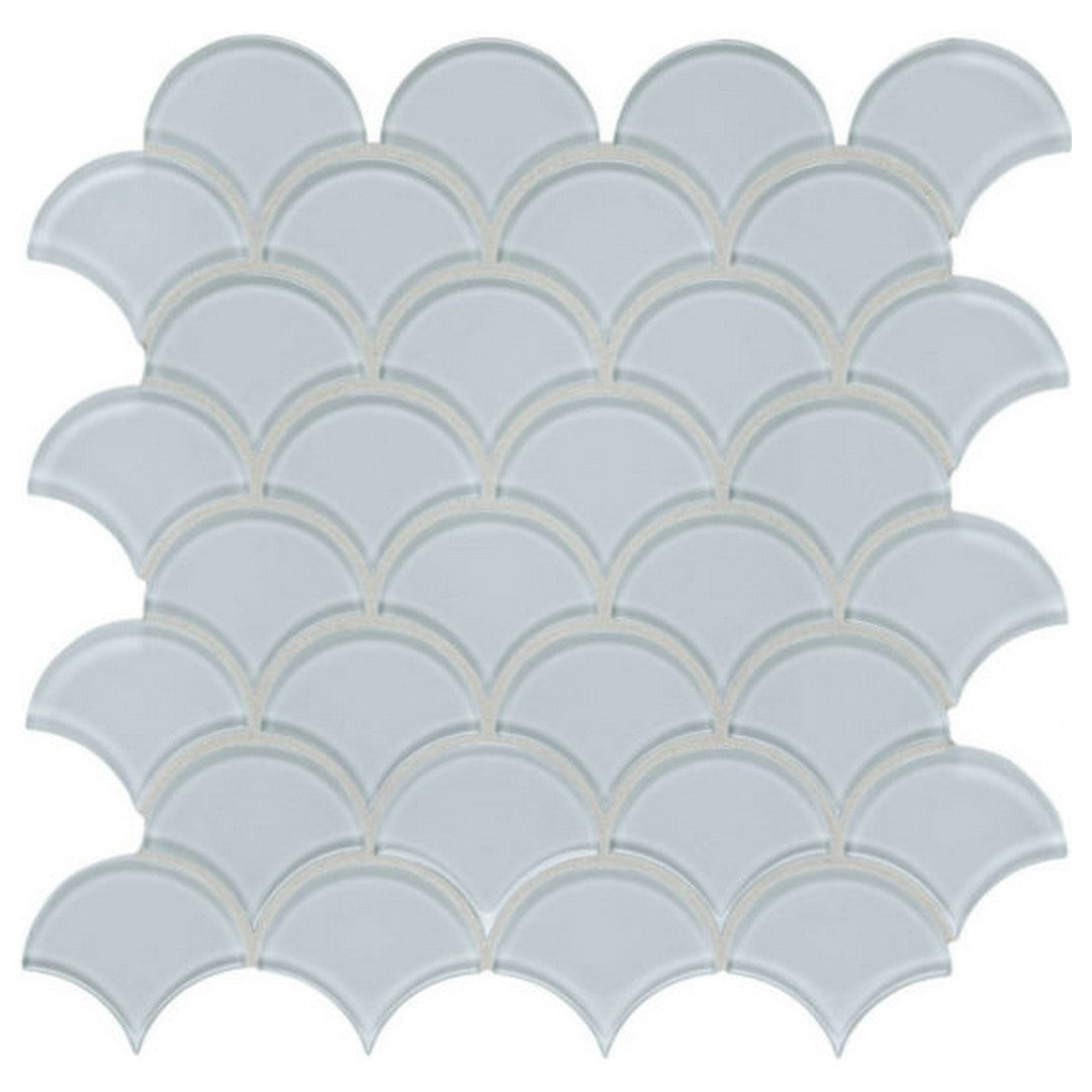 Qualis Ceramica 11.93" x 11.93" Bliss Element Glossy Glass Scallop Mosaic