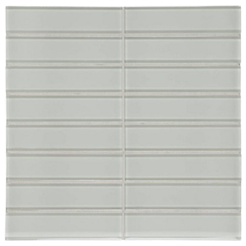 Qualis Ceramica 11.73" x 11.73" Bliss Element Glossy Glass 1.5x6" Stacked Mosaic