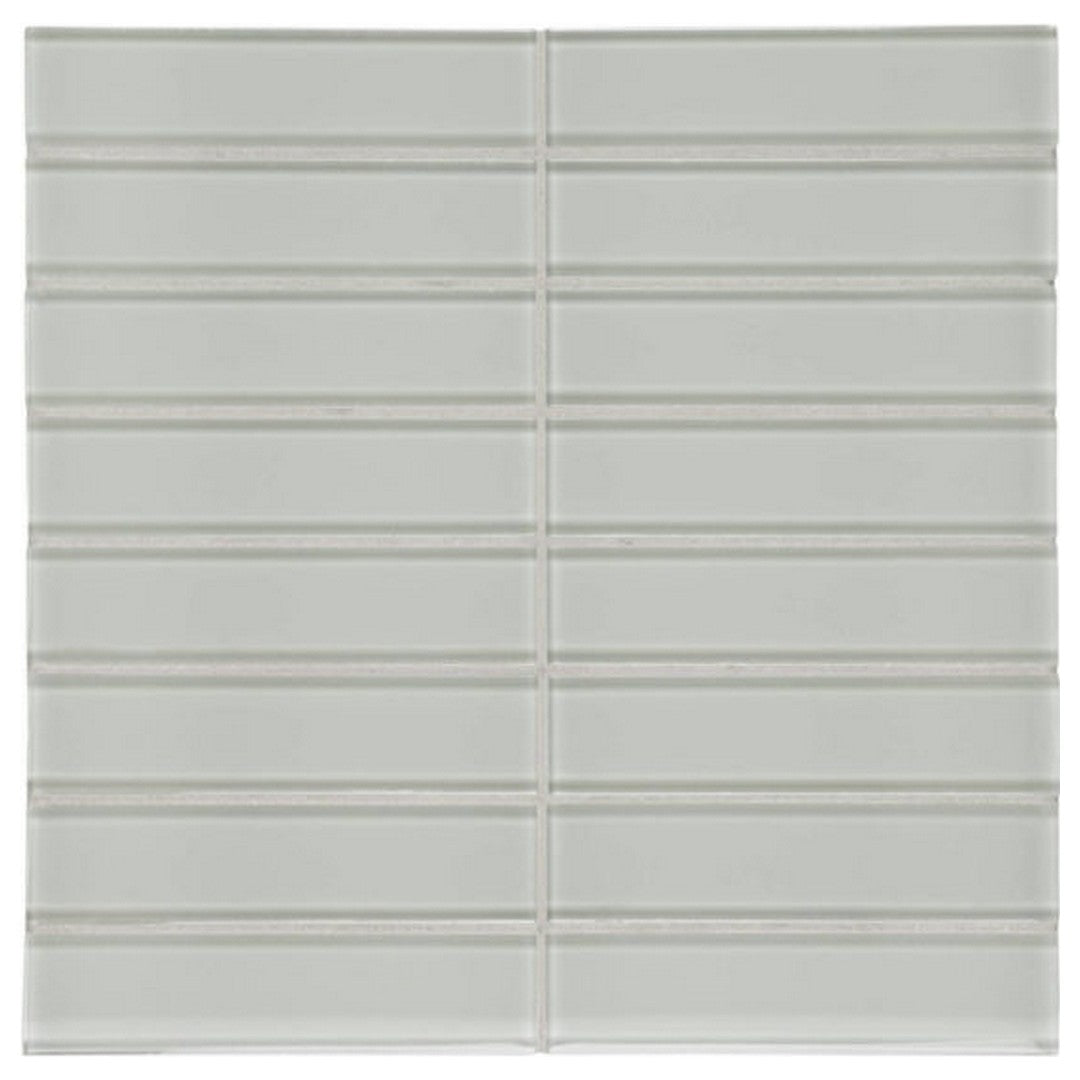 Qualis Ceramica 11.73" x 11.73" Bliss Element Glossy Glass 1.5x6" Stacked Mosaic