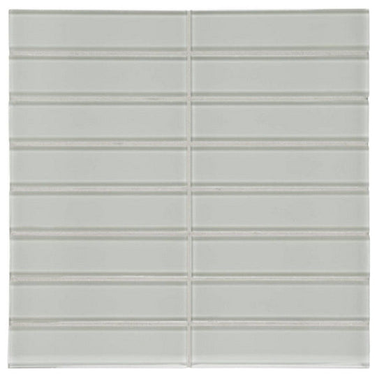 Qualis Ceramica 11.73" x 11.73" Bliss Element Glossy Glass 1.5x6" Stacked Mosaic