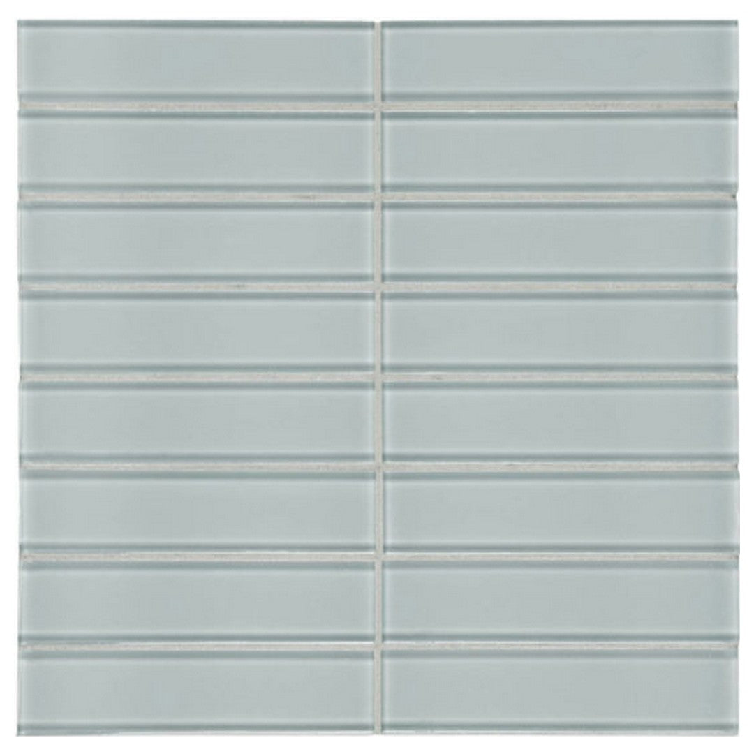 Qualis Ceramica 11.73" x 11.73" Bliss Element Glossy Glass 1.5x6" Stacked Mosaic