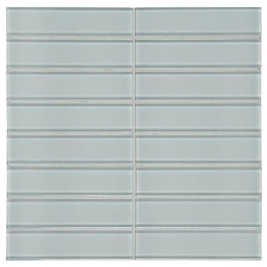 Qualis Ceramica 11.73" x 11.73" Bliss Element Glossy Glass 1.5x6" Stacked Mosaic