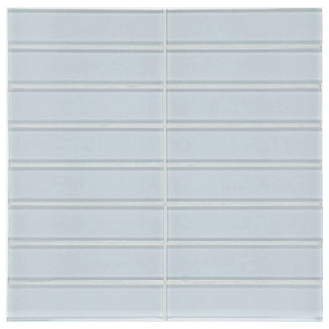 Qualis Ceramica 11.73" x 11.73" Bliss Element Glossy Glass 1.5x6" Stacked Mosaic