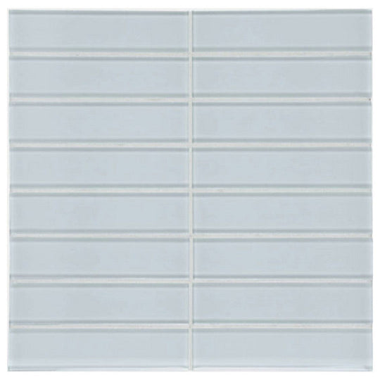 Qualis Ceramica 11.73" x 11.73" Bliss Element Glossy Glass 1.5x6" Stacked Mosaic