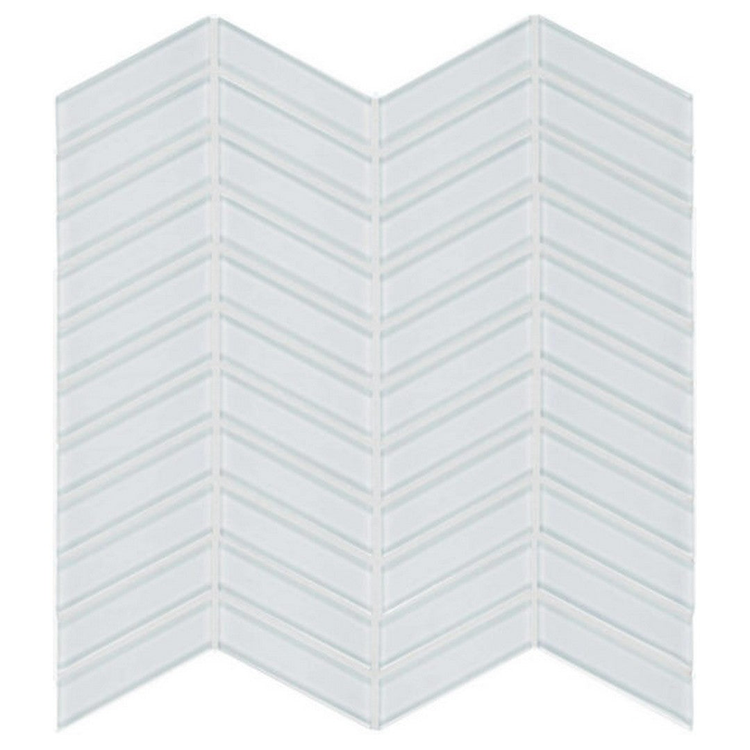 Qualis Ceramica 11.73" x 11.73" Bliss Element Glossy Glass Chevron Mosaic
