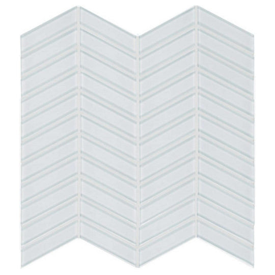 Qualis Ceramica 11.73" x 11.73" Bliss Element Glossy Glass Chevron Mosaic
