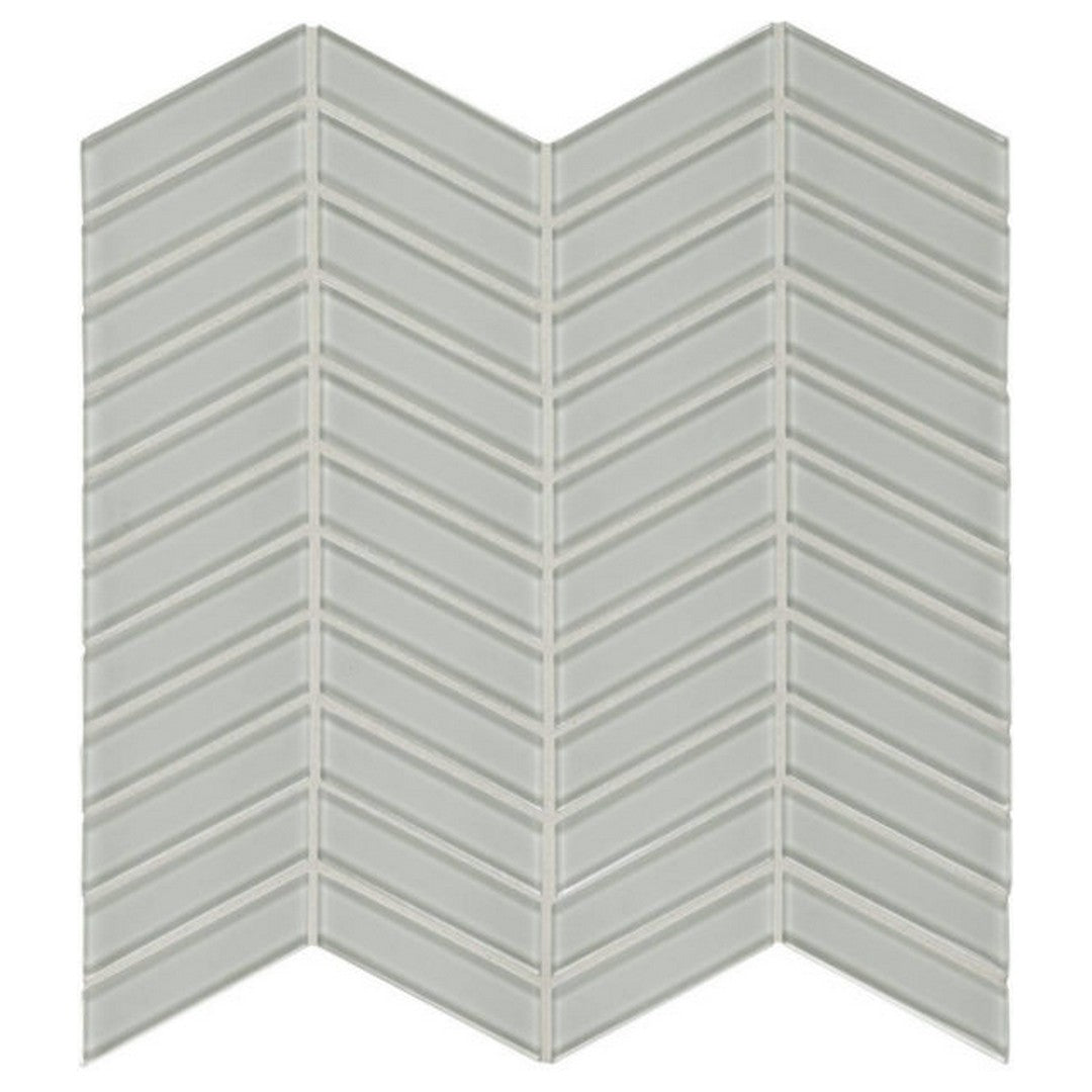 Qualis Ceramica 11.73" x 11.73" Bliss Element Glossy Glass Chevron Mosaic