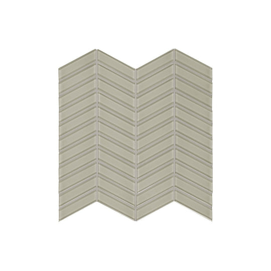 Qualis Ceramica 11.73" x 11.73" Bliss Element Glossy Glass Chevron Mosaic