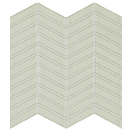 Qualis Ceramica 11.73" x 11.73" Bliss Element Glossy Glass Chevron Mosaic